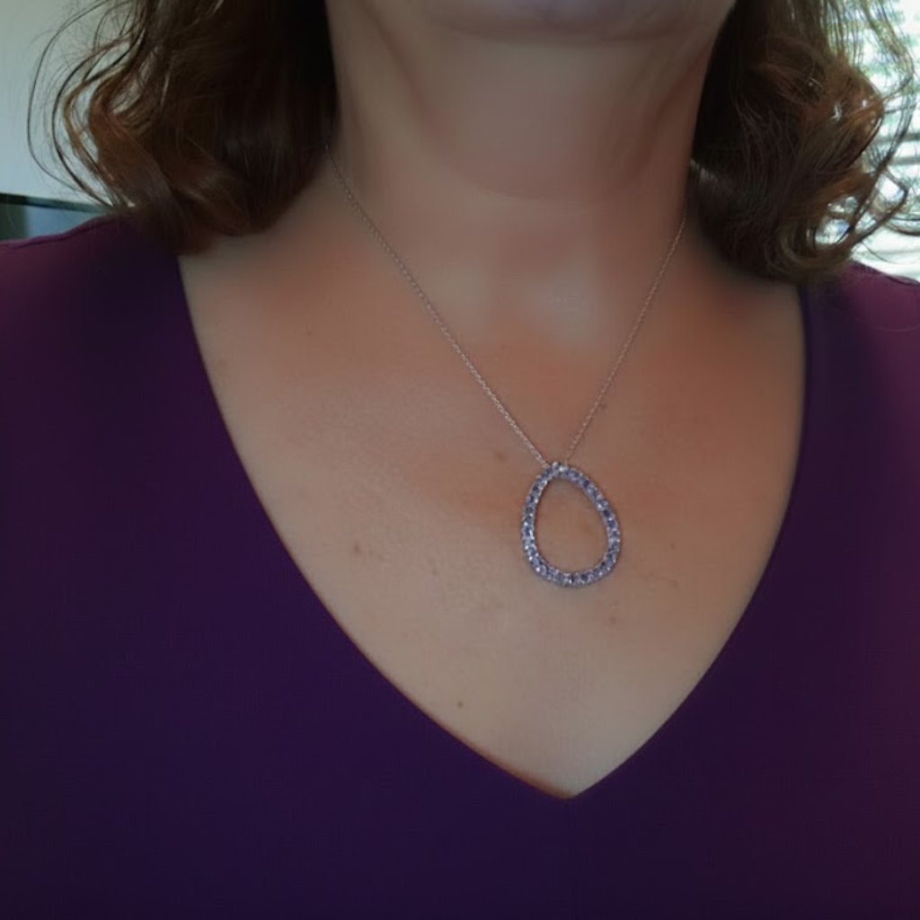925 Tanzanite 3.25 Ctw 27 Natural Stone Necklace W/18" Ss Chain $340 Or 2/$600